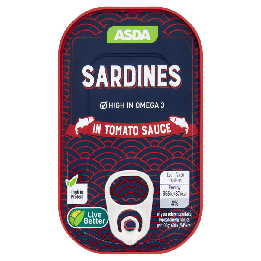 ASDA Sardines in Tomato Sauce Canned & Packaged Food ASDA   