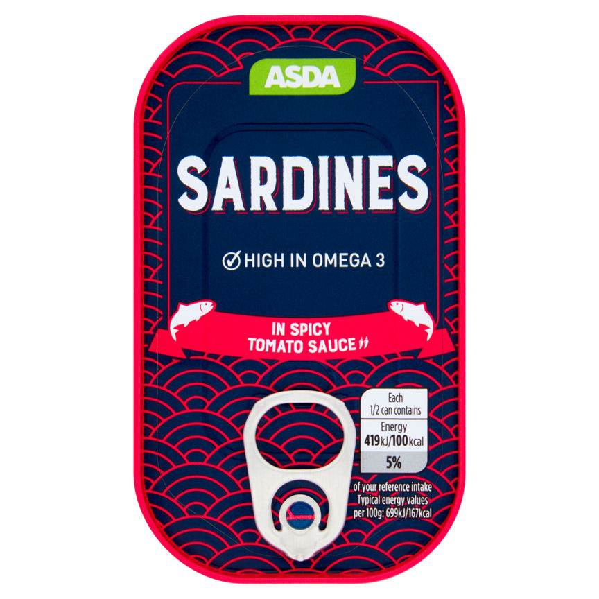 ASDA Sardines in Spicy Tomato Sauce Canned & Packaged Food ASDA   