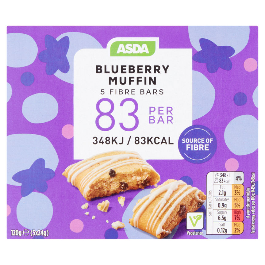 ASDA Blueberry Muffin Fibre Bars Cereals ASDA   