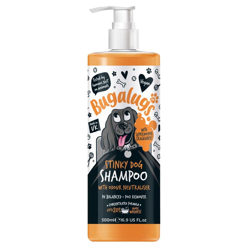 Bugalugs Stinky Dog Shampoo with Odour Neutraliser 500ml Dog Food & Accessories ASDA   