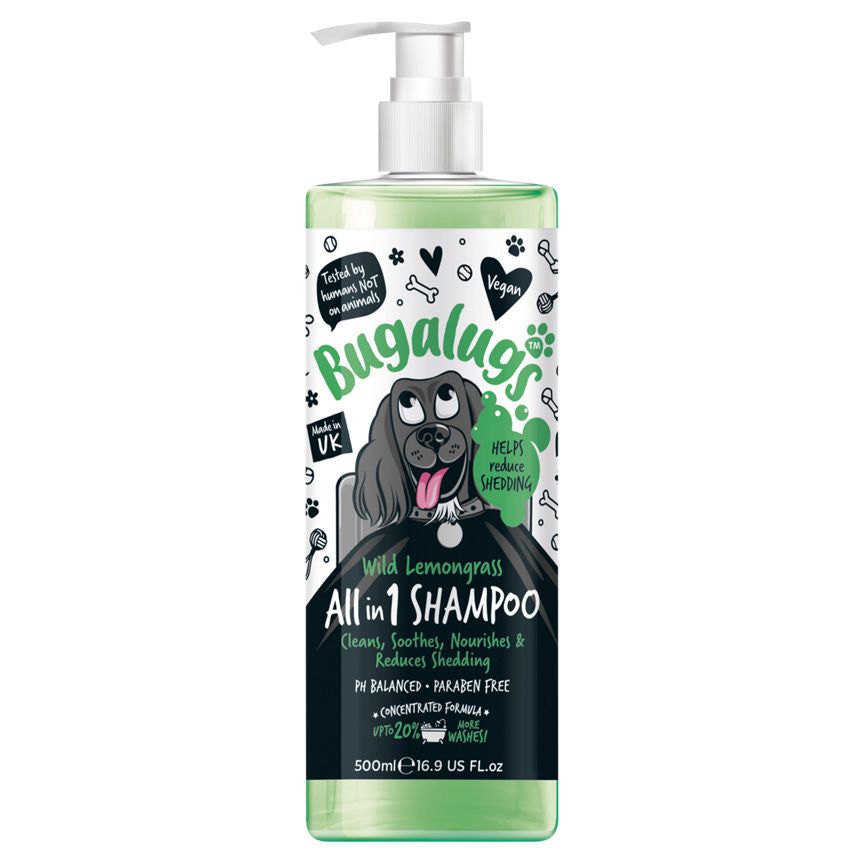 Bugalugs Wild Lemongrass All in 1 Shampoo 500ml Dog Food & Accessories ASDA   