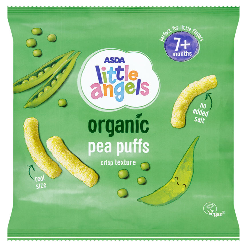 ASDA Little Angels Organic Pea Puffs 7+ Months