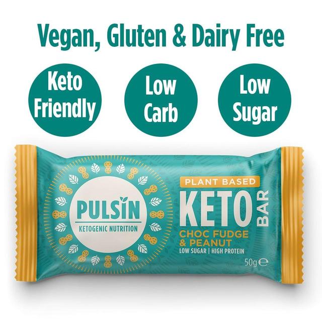 Pulsin Choc Fudge & Peanut Vegan Keto Bar Keto M&S   