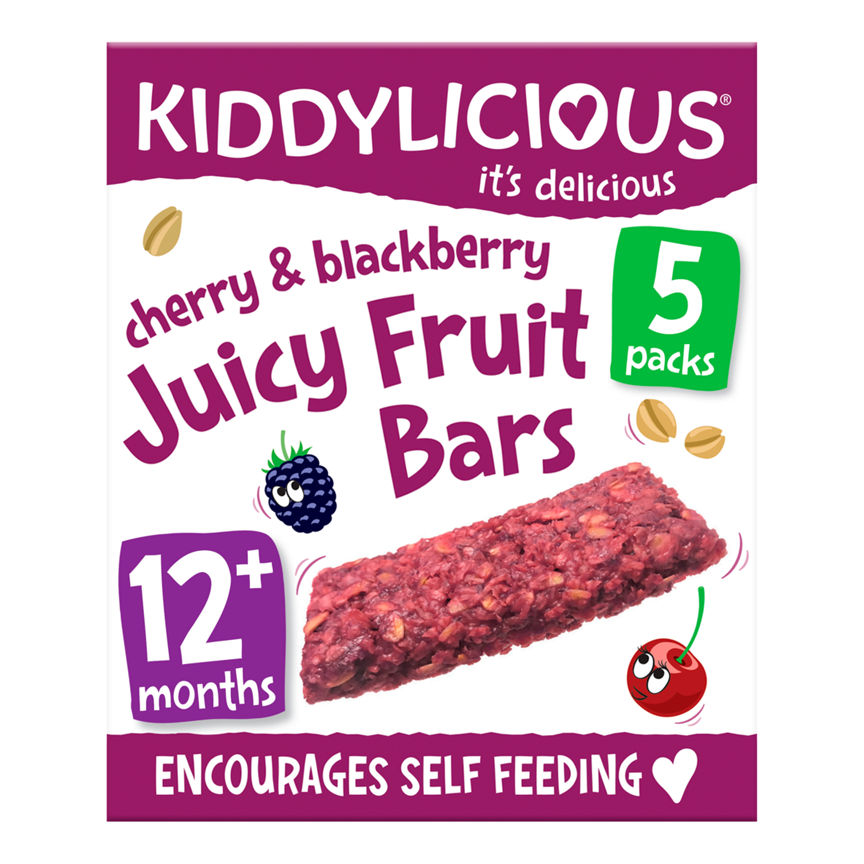 Kiddylicious Cherry & Blackberry Juicy Fruit Bars 12 Months+ 5x