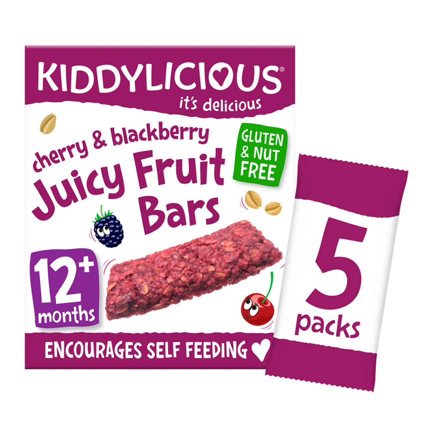 Kiddylicious Cherry & Blackberry Juicy Fruit Bars 12 Months+ 5x