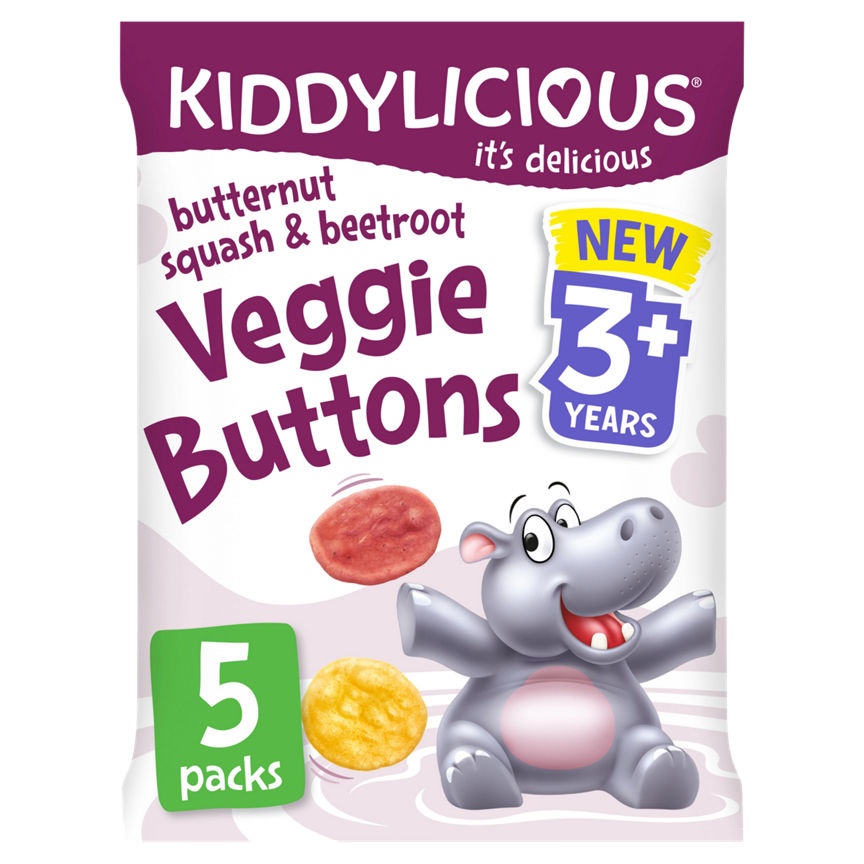 Kiddylicious Butternut Squash & Beetroot Veggie Buttons 3+ Years Baby Food ASDA   