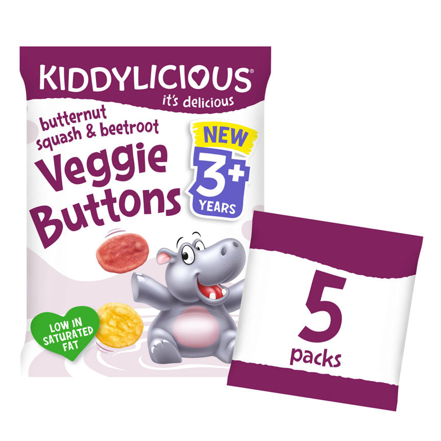 Kiddylicious Butternut Squash & Beetroot Veggie Buttons 3+ Years Baby Food ASDA   