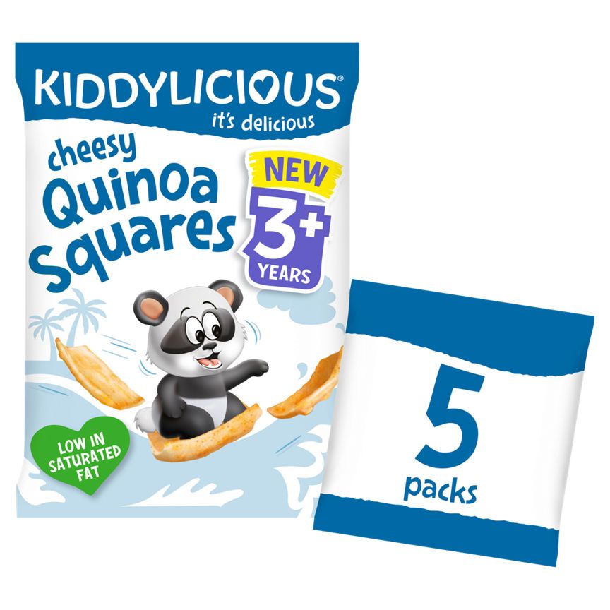 Kiddylicious Cheesy Quinoa Squares 3+ Years 5 Pack Baby Food ASDA   