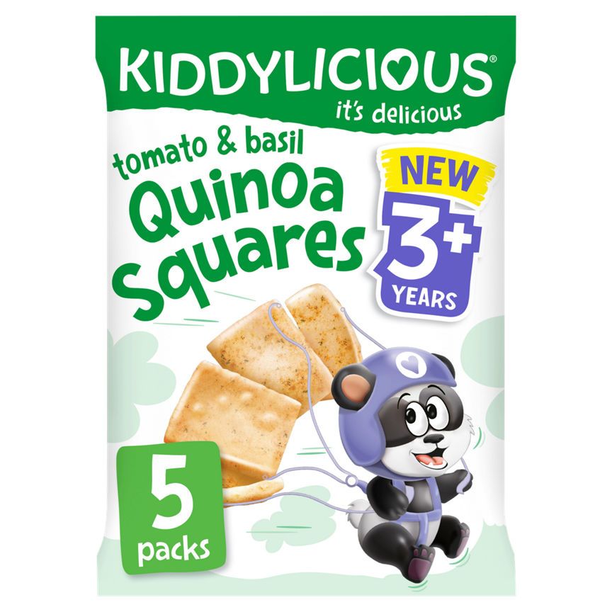 Kiddylicious Tomato & Basil Quinoa Squares 3+ Years 5 Pack Baby Food ASDA   