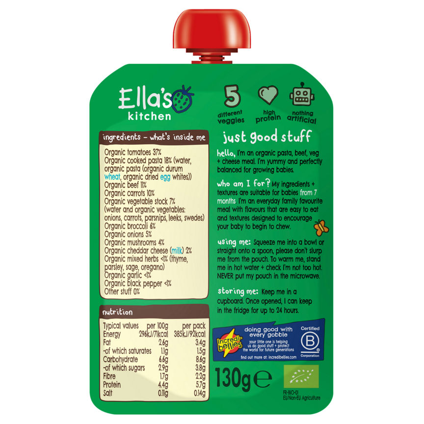 Ella's Kitchen Organic Spag Bol Baby Pouch 7+ Months GOODS ASDA   