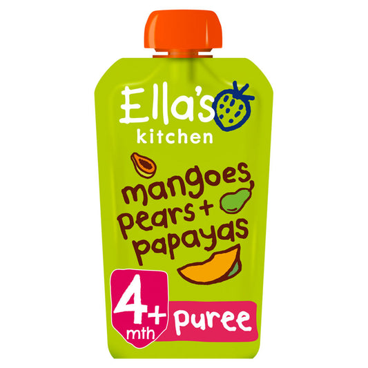 Ella's Kitchen Organic Mangoes, Pears and Papaya Baby Pouch 4+ Months Baby Food ASDA   