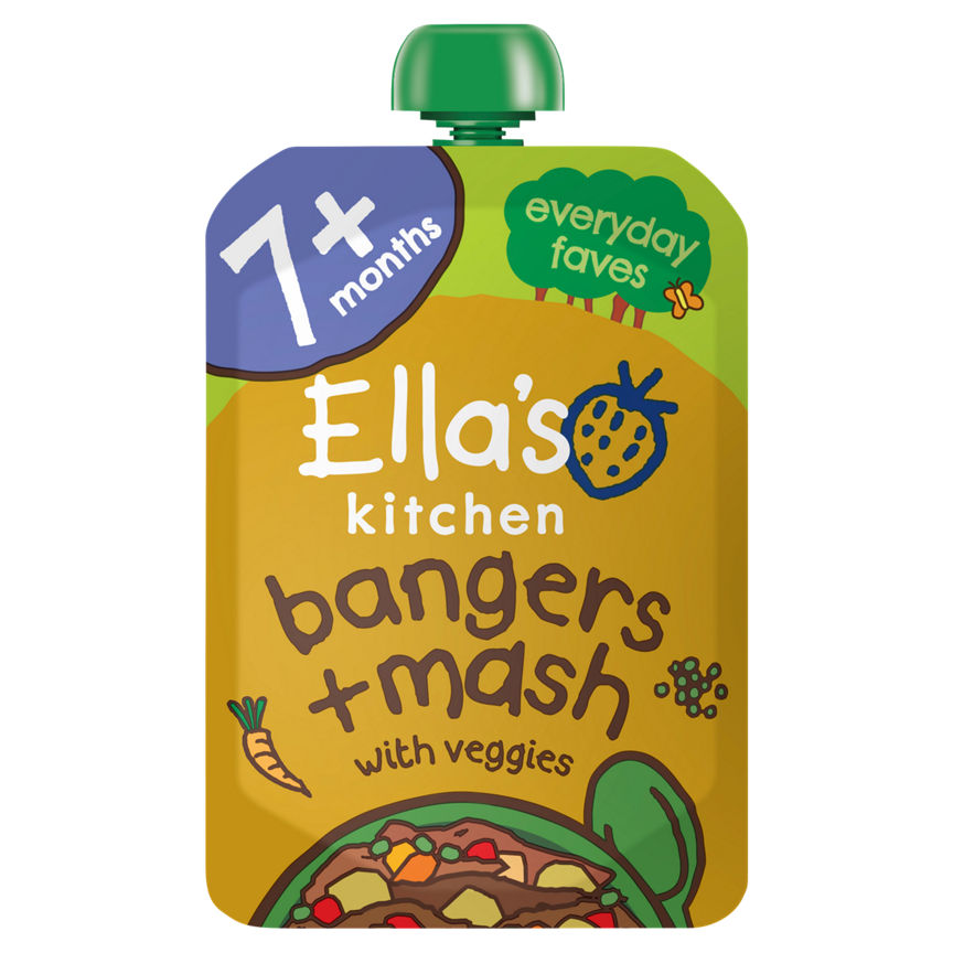 Ella's Kitchen Organic Bangers and Mash Baby Pouch 7+ Months Baby Food ASDA   