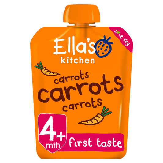 Ella's Kitchen Organic Carrots First Tates Baby Pouch 4+ Months Baby Food ASDA   