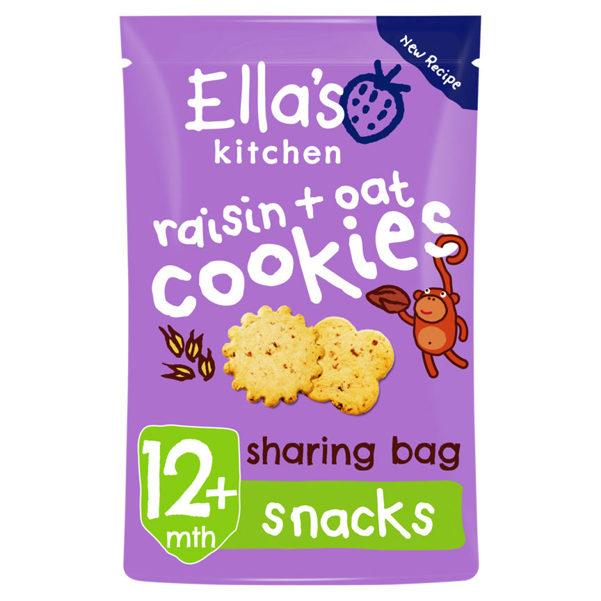 Ella's Kitchen Organic Raisin and Oat Cookies Toddler Snack 12+ Months Baby Food ASDA   