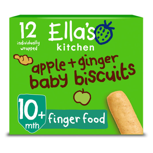 Ella's Kitchen Organic Apple and Ginger Baby Biscuits Multipack Snack 10+ Months Baby Food ASDA   