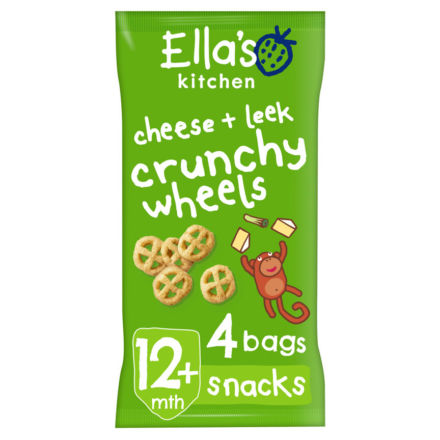 Ella's Kitchen Organic Cheese and Leek Multigrain Wheels Multipack Snack 12+ Months