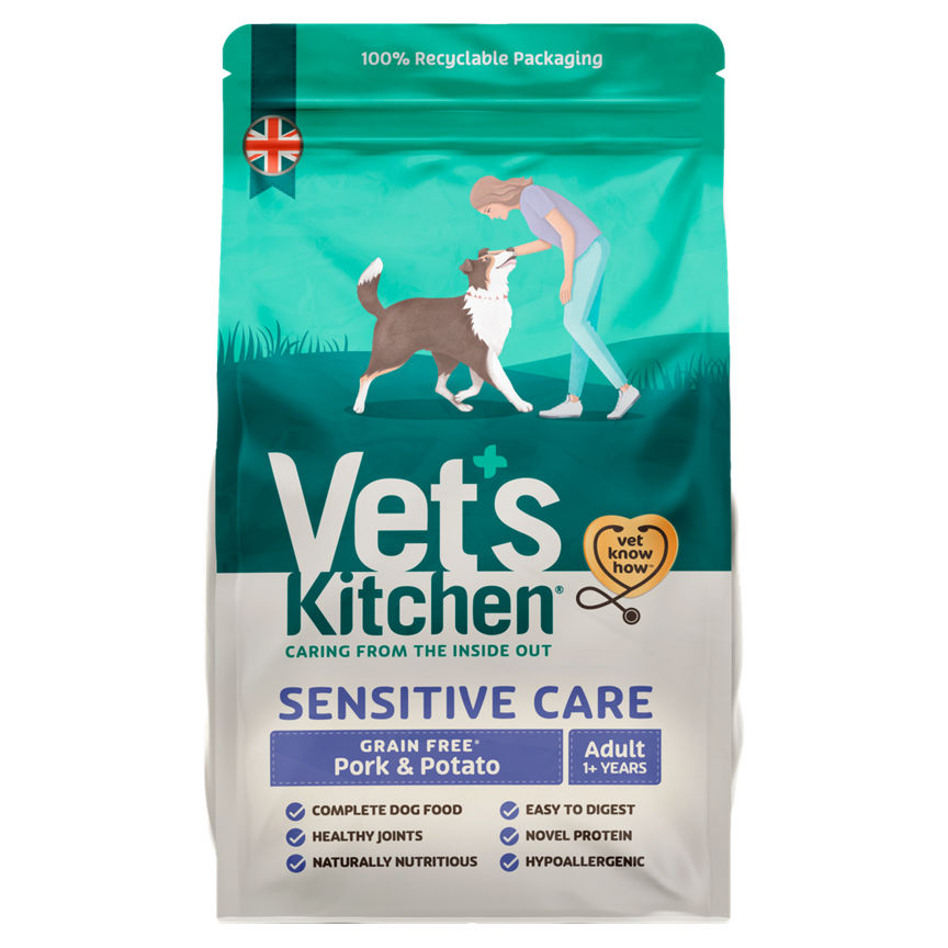 Vet's Kitchen Sensitive Care Grain Free Pork & Potato Dry Dog Food Adult 1+ Years