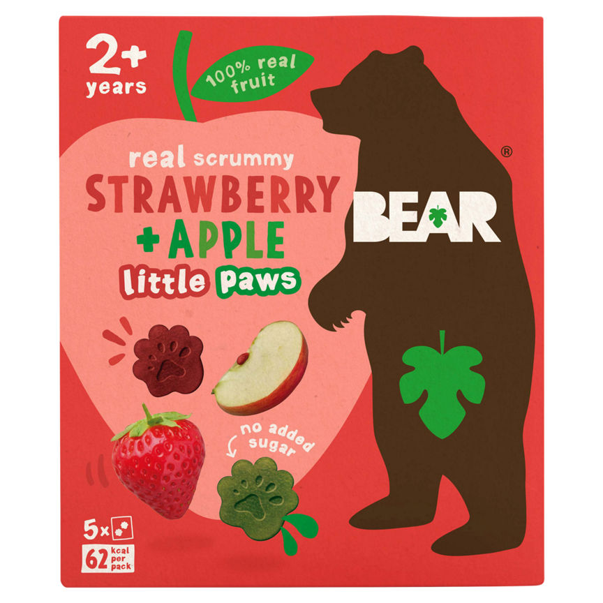 BEAR Pure Fruit Paws Strawberry & Apple 5 Pack GOODS ASDA   