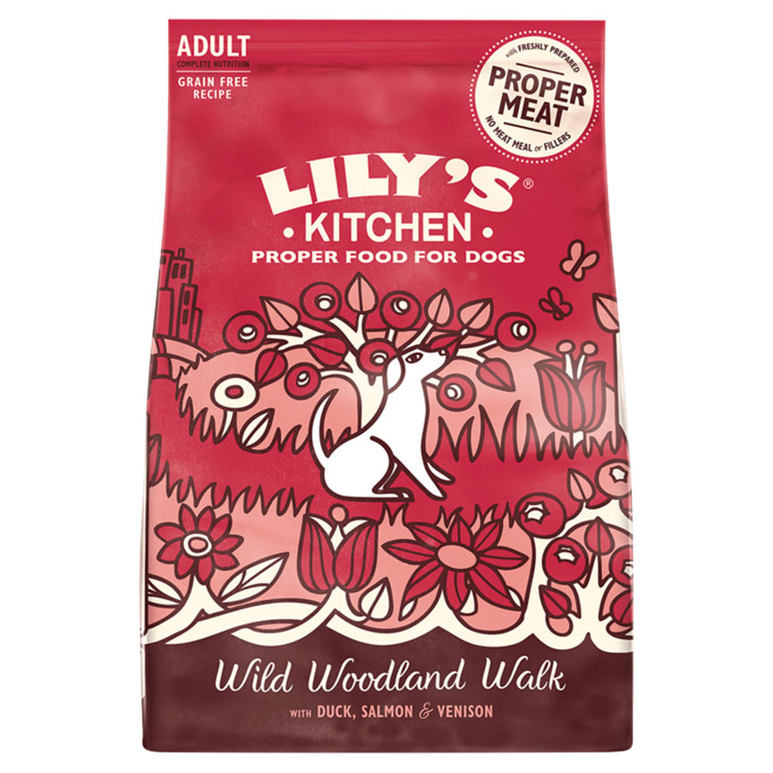 Lily's Kitchen Duck, Salmon & Venison Wild Woodland Walk Complete Adult Dry Dog Food Dog Food & Accessories ASDA   