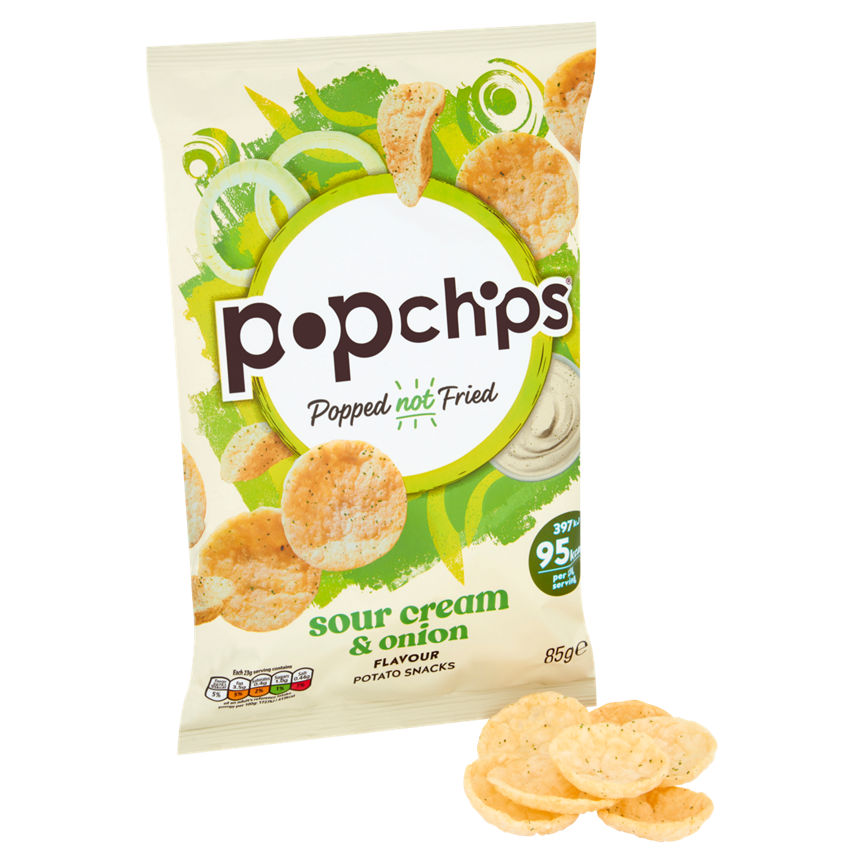 Popchips Sour Cream and Onion Sharing Crisps Crisps, Nuts & Snacking Fruit ASDA   