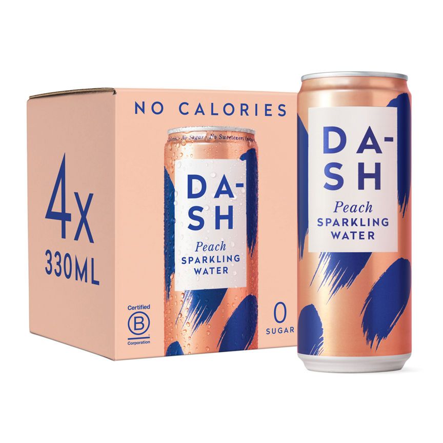 Dash Peach Infused Sparkling Water Cans