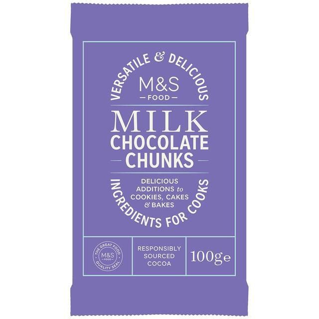 M&S Milk Chocolate Chunks Food Cupboard M&S   