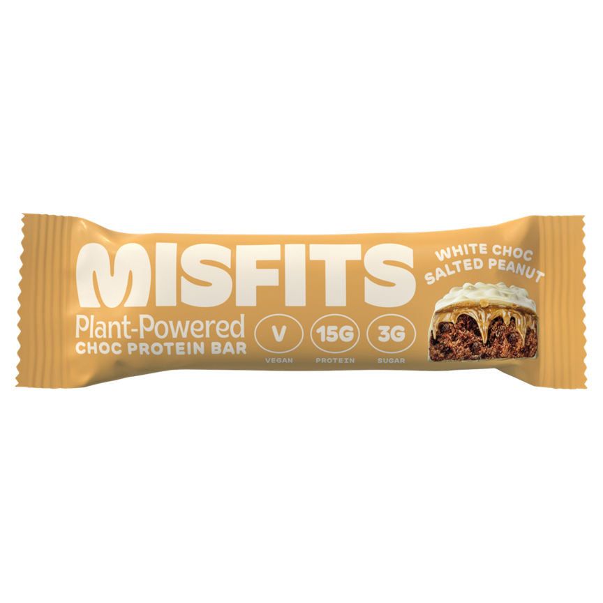 Misfits Plant-Powered White Choc-Peanut Protein Bar