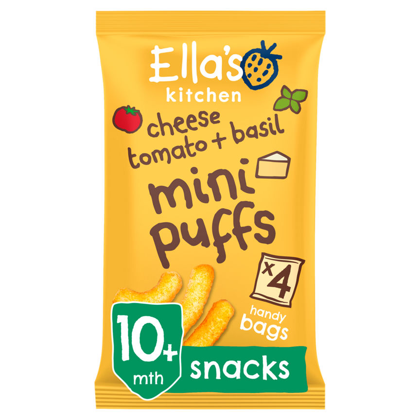 Ella's Kitchen Organic Cheese and Tomato+Basil Mini Puffs Multipack Baby Snack 10+ Months GOODS ASDA   