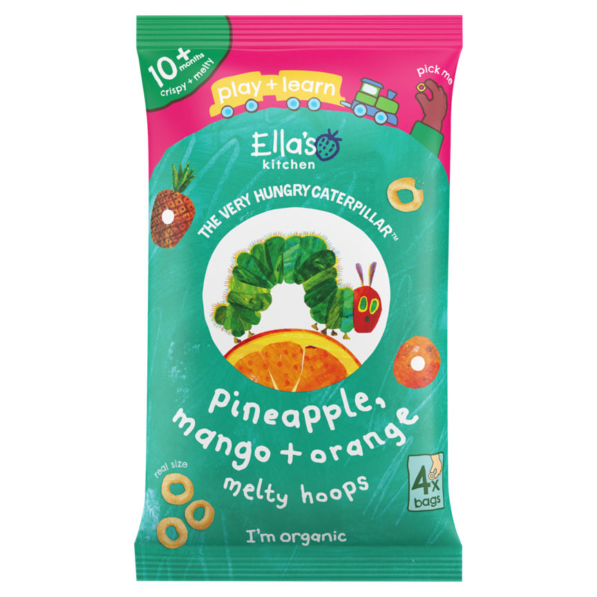 Ella's Kitchen Pineapple, Mango + Orange Melty Hoops 10+ Months 4x Baby Food ASDA   