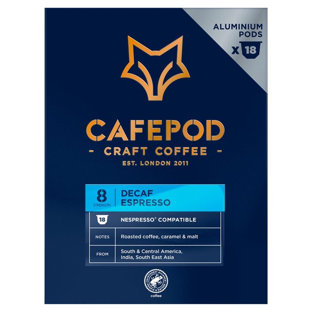 CafePod Decaf Espresso Nespresso Compatible Aluminium Coffee Pods