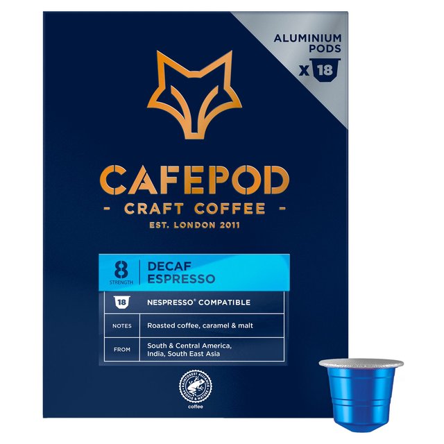 CafePod Decaf Espresso Nespresso Compatible Aluminium Coffee Pods