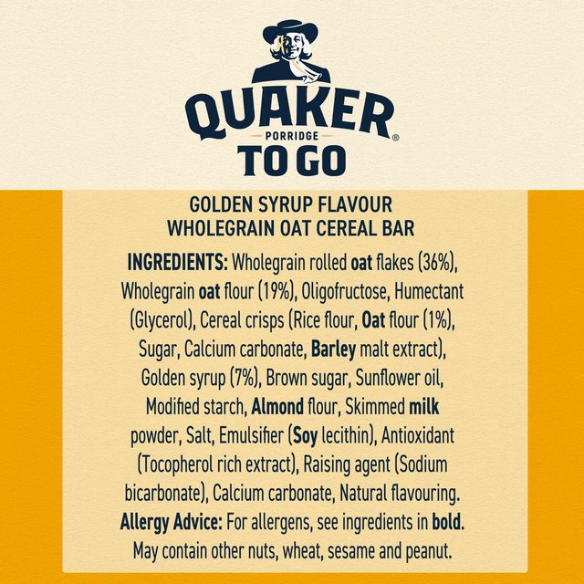 Quaker Porridge To Go Golden Syrup Multipack Breakfast Bars 55g x Crisps, Nuts & Snacking Fruit M&S   