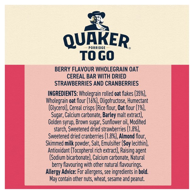 Quaker Porridge To Go Mixed Berries Multipack Breakfast Bars 55g x Crisps, Nuts & Snacking Fruit M&S   