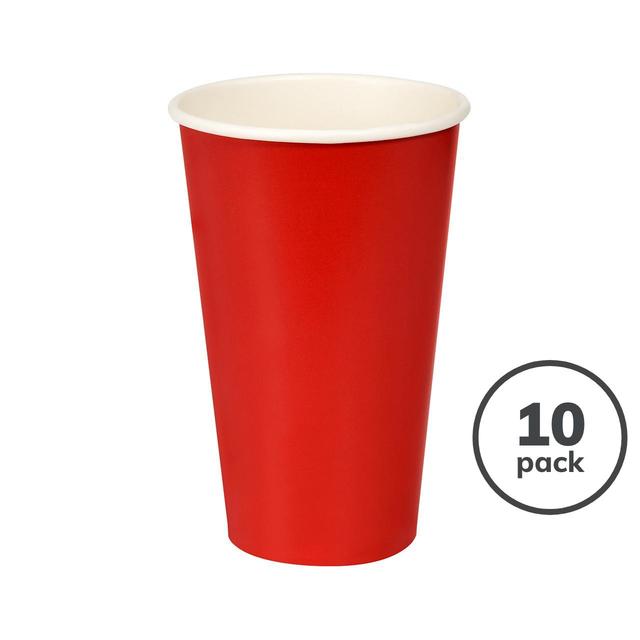 Red Compostable Paper Cups, 500ml Tableware & Kitchen Accessories M&S   