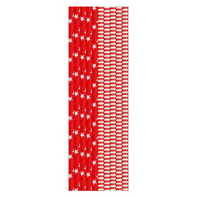 Red & White Recyclable Paper Straws Home, Garden & Outdoor M&S   