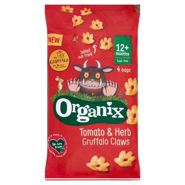 Organix Tomato & Herb Organic Gruffalo Claws, 12 mths+ Multipack