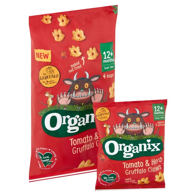 Organix Tomato & Herb Organic Gruffalo Claws, 12 mths+ Multipack