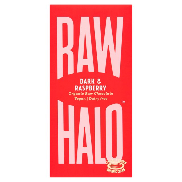 Raw Halo Vegan Dark & Raspberry Chocolate Bar Sweets M&S   