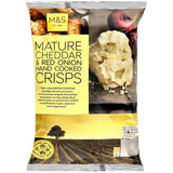 M&S Mature Cheddar & Red Onion Hand Cooked Crisps GOODS M&S   