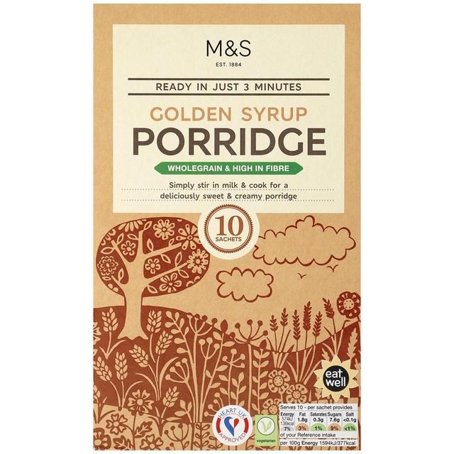 M&S Golden Syrup Porridge Sachets FOOD CUPBOARD M&S   