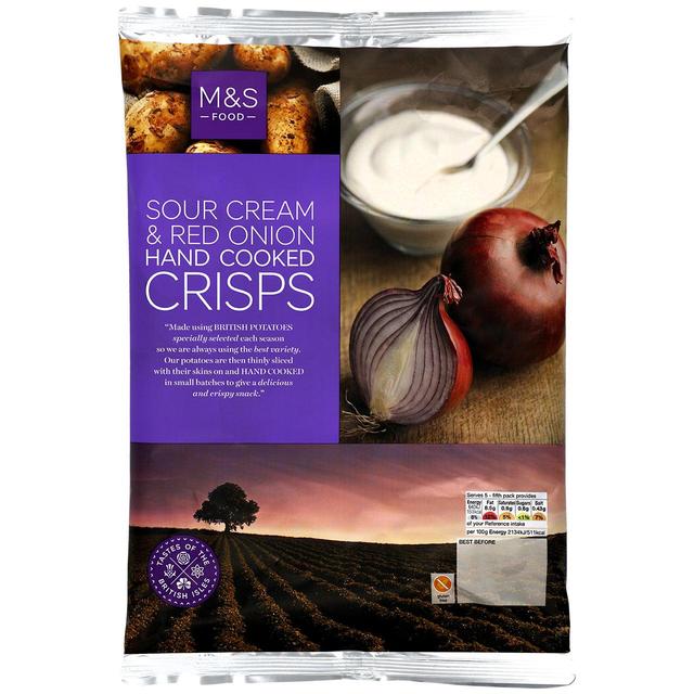 M&S Sour Cream & Red Onion Hand Cooked Crisps