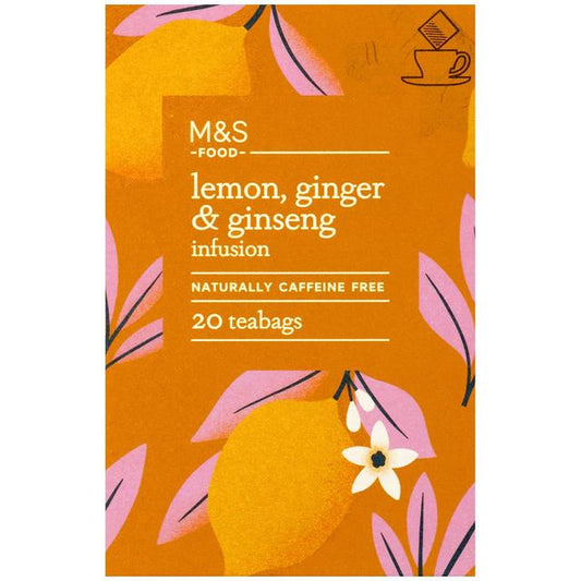 M&S Lemon, Ginger & Ginseng Infusion Tea Bags GOODS M&S Default Title  