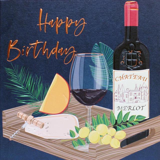 Wine & Cheese Birthday Card Miscellaneous M&S Default Title  