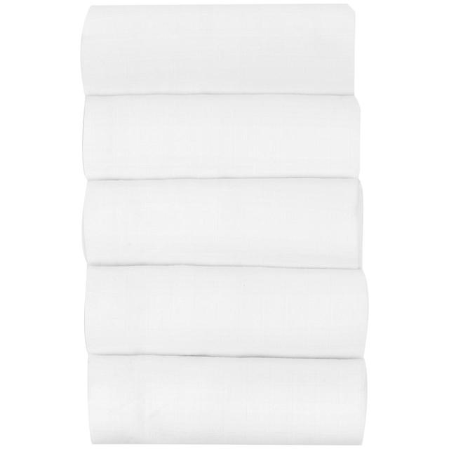 M&S Baby Organic Cotton Muslin Squares, White, 5 Pack