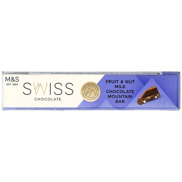 M&S Swiss Fruit & Nut Milk Chocolate Mountain Bar Food Cupboard M&S Default Title  