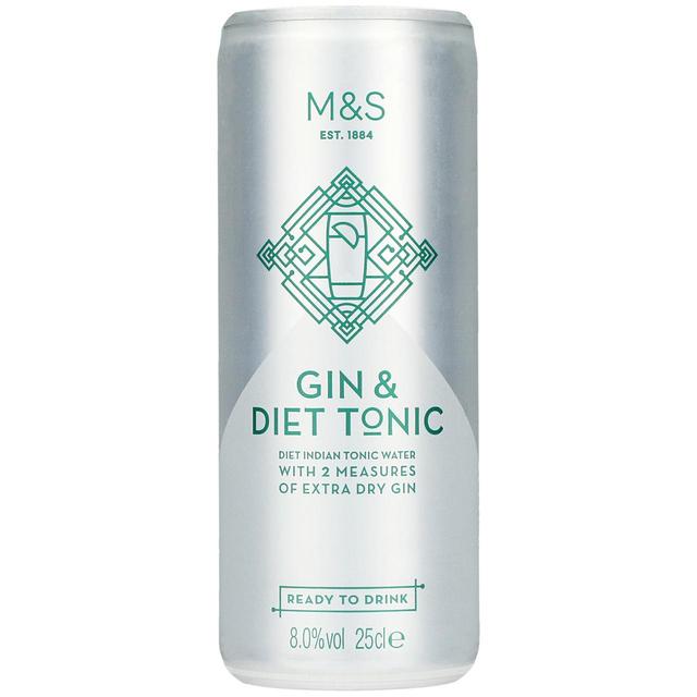 M&S Diet Gin & Tonic FOOD CUPBOARD M&S   