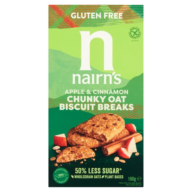 Nairn's Gluten Free Oats Apple & Cinnamon Chunky Biscuit Breaks   160g