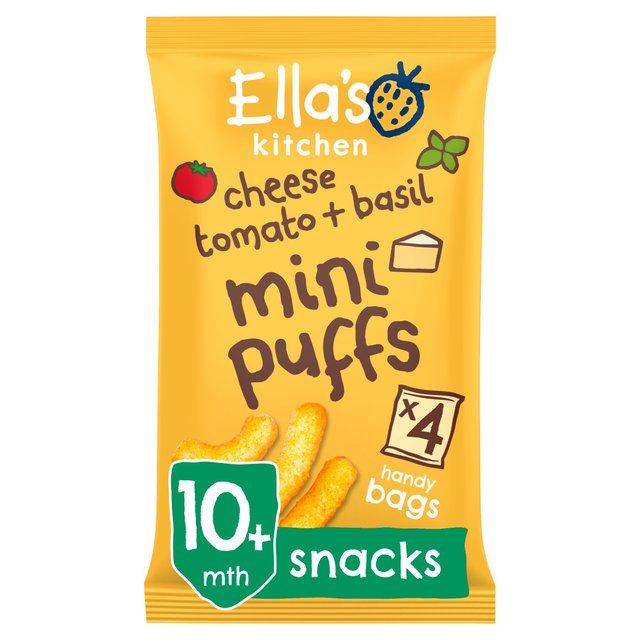 Ella's Kitchen Tomato, Cheese & Basil Organic Puffs, 10 mths+ Multipack