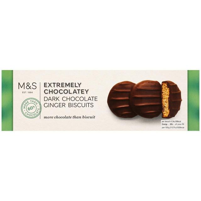 M&S Extremely Chocolatey Dark Chocolate & Ginger Biscuits