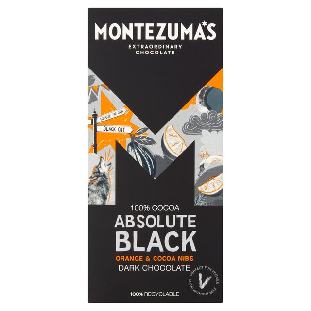 Montezuma's Absolute Black with Orange & Cocoa Nibs Bar